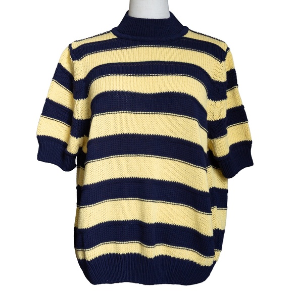 ANTHROPOLOGIE Pilcro Striped Short Sleeve Mock-Neck Sweater - Size 2X (NWT) - Picture 5 of 7